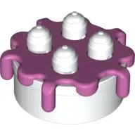 Duplo Food Cake with Medium Dark Pink Frosting