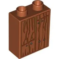 Duplo Brick 1 x 2 x 2 with Wood Grain Print