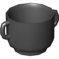 Duplo Pot / Kettle with Handles with Black '1' and Green Leaves Print