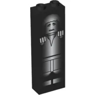 Brick 1 x 2 x 5 with Blocked Open Studs and Bottom Stud Holder with Han Solo in Carbonite Print