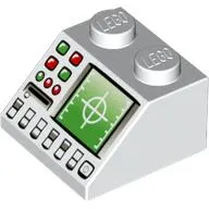 Brick Sloped 45° 2 x 2 with Green Radar, Green/Red Buttons and Disk Slot Print