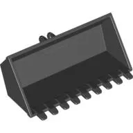 Construction Vehicle Bucket 4 x 8 with Locking 2 Finger Hinge, Flat Inside