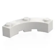 Brick Round Corner 4 x 4 Macaroni Wide with 3 Studs