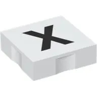 Duplo Tile 2 x 2 with Capital 'X' Print