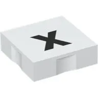 Duplo Tile 2 x 2 with Lowercase 'x' Print