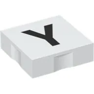 Duplo Tile 2 x 2 with Capital 'Y' Print