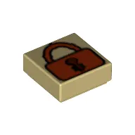 Tile 1 x 1 with Padlock Print