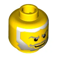 Minifig Head King Jayko / King Mathias / Warrior / Wizard / Knight / , Gray Beard Fading to White Hair, White Pupils Print [Blocked Open Stud]