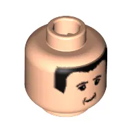 Minifig Head Male Ferrari M. Schumacher Print [Blocked Open Stud]