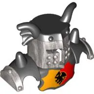 Duplo Armor with Gold Helmet with Black Top, with White Rivets and Phoenix Print