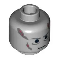 Minifig Head Darth Vader, Scars Gray Left & Right, Gray Eyebrows Print