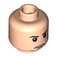 Minifig Head Viktor Krum, Thin Mouth with Chin Whiskers Print [Blocked Open Stud]