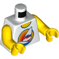 Torso Tank Top with Windsurfer / '2013 The LEGO Store Edmonton, AB' Back Print, Yellow Arms and Hands