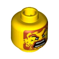 Minifig Head Karzon / Warrior, Brown Beard with Stubble, Yelling Mouth Print [Blocked Open Stud]