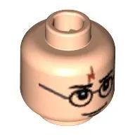 Minifig Head Harry Potter, Glasses, Lightning Bolt Scar, Eyebrows Print