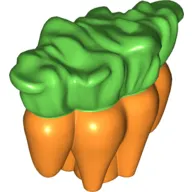 Duplo Food Carrots with Bright Green Leaves