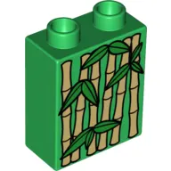 Duplo Brick 1 x 2 x 2 with Bamboo Print