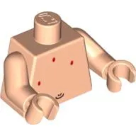 Torso Bare Chest with Belly Button (Navel) & Red Spots Print, Light Nougat Arms and Hands