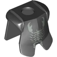 Minifig Neckwear Armor Breastplate with Leg Protection, Vladek Scorpion Silver Print