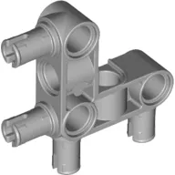 Technic Pin Connector Hub Perpendicular 3 x 3 Bent with 4 Pins (Pin Ridges Across Part)