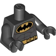 Torso Batman Logo in Gold Oval with Muscles and Gold Belt Print, Black Arms and Hands