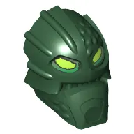 Minifig Head Special, Inika Toa Kongu with Lime Eyes Print