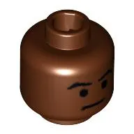 Minifig Head Mace Windu, Arched Eyebrows and Thin Line Mouth Print [Blocked Open Stud]