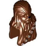 Minifig Head Special, Wookiee with Silver Bandolier / Black Nose Print