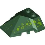 Brick Wedged, Sloped 4 x 4 Pyramid Centre with Green Scale Print