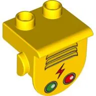 Duplo Plate 1 x 2 with Overhang with Grille, Lightning Bolt, and Green & Red Lights Print
