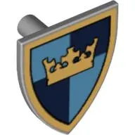 Shield Triangular with Crown on Dark / Medium Blue Quarters Print