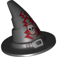 Hat, Wizard, Silver Buckle, Skull and Lightning Bolts Print