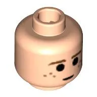 Minifig Head Anakin Skywalker, Brown Eyebrows and Freckles, Large Pupils Print [Blocked Open Stud]