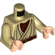 Torso Robe, Light Nougat Neck, Brown Belt Print, Tan Arms, Light Nougat Hands