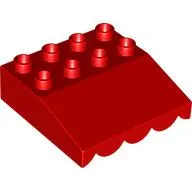 Duplo Roofpiece Slope 33 4 x 4 with Awning Overhang with 9 Bottom Tubes