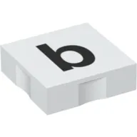 Duplo Tile 2 x 2 with Lowercase 'b' Print