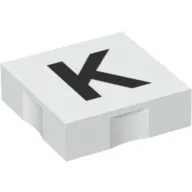 Duplo Tile 2 x 2 with Capital 'K' Print