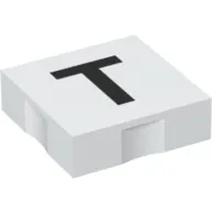 Duplo Tile 2 x 2 with Capital 'T' Print