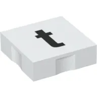 Duplo Tile 2 x 2 with Lowercase 't' Print