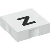 Duplo Tile 2 x 2 with Lowercase 'z' Print