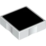 Duplo Tile 2 x 2 with Shape Black Square Print