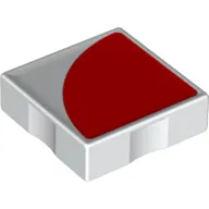 Duplo Tile 2 x 2 with Shape Red Quarter Disc Print
