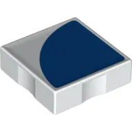 Duplo Tile 2 x 2 with Shape Blue Quarter Disc Print