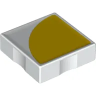 Duplo Tile 2 x 2 with Yellow 1/4 Circle Print