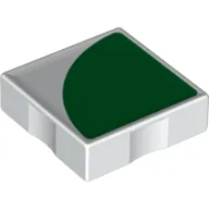 Duplo Tile 2 x 2 with Shape Green 1/4 Circle Print