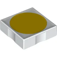 Duplo Tile 2 x 2 with Shape Yellow Disc Print