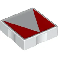 Duplo Tile 2 x 2 with Shape Red Inverse Isosceles Triangle Print