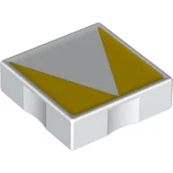 Duplo Tile 2 x 2 with Shape Yellow Inverse Isosceles Triangle Print