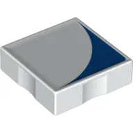 Duplo Tile 2 x 2 with Shape Blue Inverse Quarter Disc Print