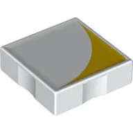 Duplo Tile 2 x 2 with Shape Yellow Inverse Quarter Disc Print